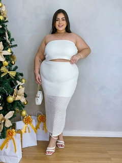 Conjunto saia midi Miriam - Jacqueromodas Plus Size - As Melhores Peças no Plus Size