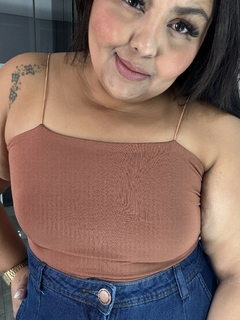 Cropped faixa alcinha Kendal - Jacqueromodas Plus Size - As Melhores Peças no Plus Size
