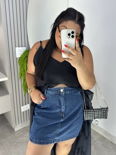 Saia jeans Helena - Jacqueromodas Plus Size - As Melhores Peças no Plus Size