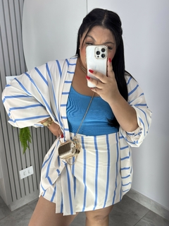 Conjunto Kelly Listrado - Jacqueromodas Plus Size - As Melhores Peças no Plus Size