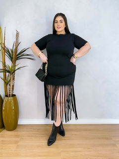Vestido Franja Felipa - Jacqueromodas Plus Size - As Melhores Peças no Plus Size