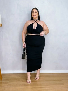 Conjunto saia e cropped Diana - Jacqueromodas Plus Size - As Melhores Peças no Plus Size