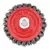 Escova de aço tipo copo, aço carbono, torcida, rosca M14, 100mm - Mtx - Depósito de Material de Construção Joinville - LTDA