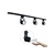 Kit Trilho Eletrificado 1 metro Preto + 3 Spots + Lâmpadas Mr16 6000K Branco Frio