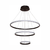 Pendente Lustre Preto Neon Saturno 3 Anéis Branco Quente 3000K 59W