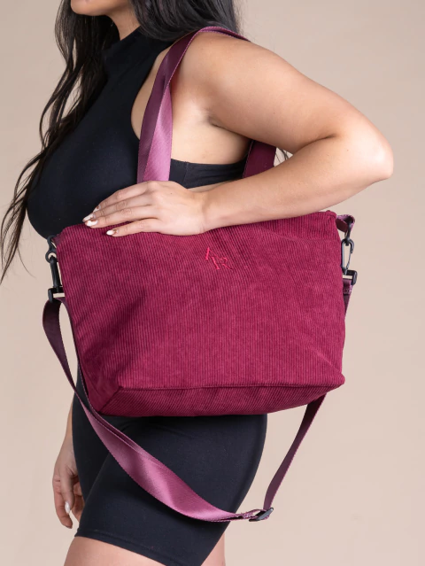 Cartera corderoy borravino - comprar online