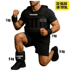 KIT ENTRENAMIENTO 32 KG -CHALECO, TOBILLERAS Y MUÑEQUERAS en internet