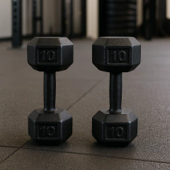 PAR MANCUERNA HEXAGONAL FUNDICION 10 KG - 100% MACIZA - comprar online