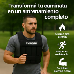 CHALECO NEGRO 10 KG REGULABLE - FEROZBOXING