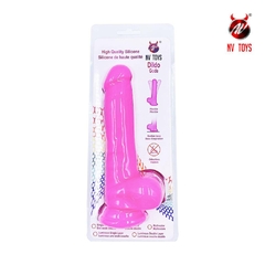 Pênis Rosa em CyberSkin Super Macio e Firme 20 cm com Escroto e Ventosa - Mais Prazer