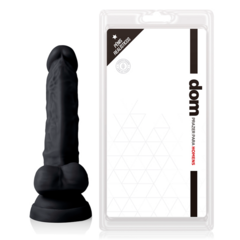 Pênis com Escroto e Ventosa Realístico 16 x 3,5 cm - Preto