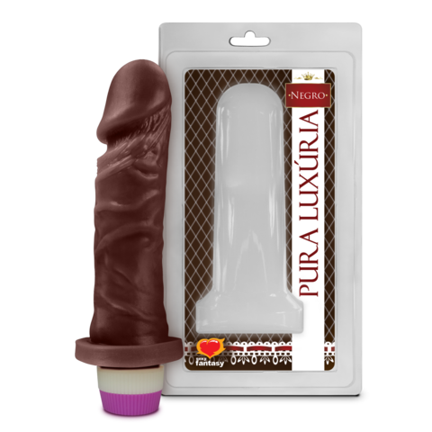 Pênis Vibrador Realístico Marrom 15,3 x 4 cm - Pura Luxúria