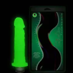 Pênis macio com Vibrador Fosforescente 17,5 x 3,8 cm