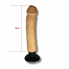 Real Vibrator Pênis Multivelocidade em Cyberskin TEXTURIZADO Bege ventosa - 25cm - comprar online