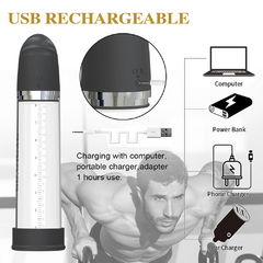 Imagem do Bomba Peniana Sucção Elétrica Recarregável - Desenvolvedor Peniano 5 modos de Sucção - PENIS PUMP