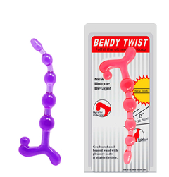 Plug Anal em Jelly BENDY TWIST com Estimulador de Períneo