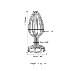 Plug Anal Vazado -Aço Inoxidável 8cm Tamanho M