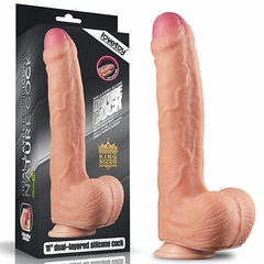 Pênis Realista com Glande Encoberta Camada Dupla 11" - LOVETOY DUAL-LAYERED SILICONE NATURE COCK