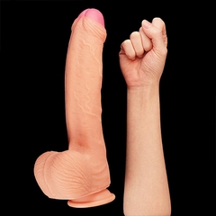 Pênis Realista com Glande Encoberta Camada Dupla 11" - LOVETOY DUAL-LAYERED SILICONE NATURE COCK na internet