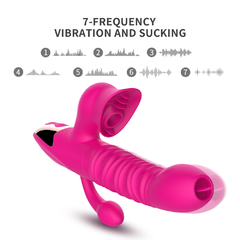 Vibrador Giratório Vai e vem Língua e Sugador de clitóris à prova d'água - Dibe Orgasm Clitoral - comprar online