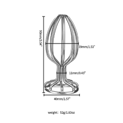 Plug Anal Vazado -Aço Inoxidável 9cm Tamanho G