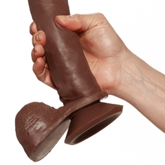 Pênis Realístico com Ventosa e Escroto em Realistic Skin 18 x 5 cm - Thor Marrom - comprar online