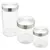 Jogo de Potes de Vidro Cabane com Tampa Inox 03 Peças - Shop2go Home