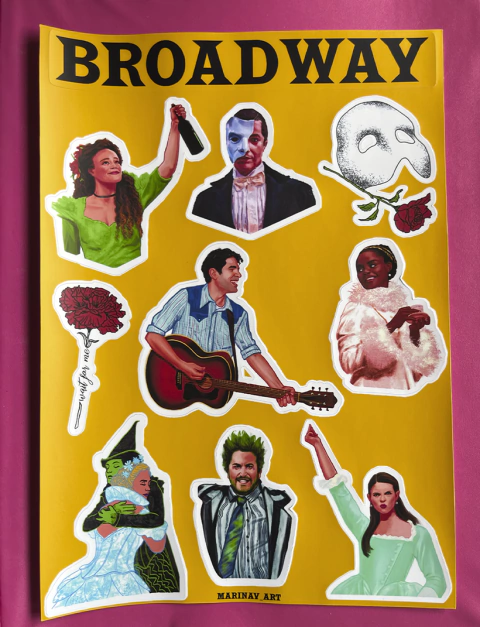 Cartela de Adesivos - Musicais Broadway - comprar online