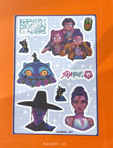 Cartela de Adesivos - Kpop Demon Hunters - comprar online
