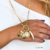 Imagem do Colar Elos Longo com Pingentes Coral e Chifre | Ouro 18K