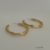 Brinco Dourado Argola G Detalhe Gomos | Semijoia em Ouro 18k