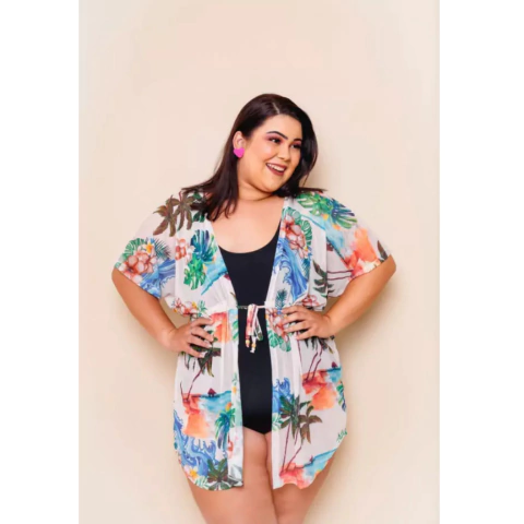 Saida plus siza estampada