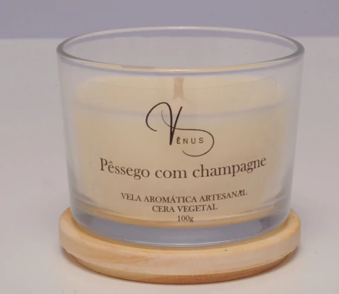 VELA AROMÁTICA PÊSSEGO COM CHAMPAGNE 100 G