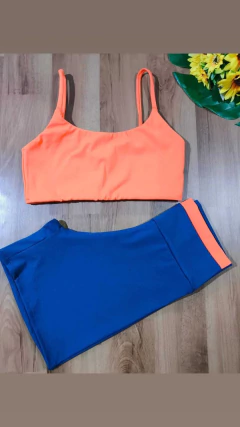 conjunto fitness Marinho/ laranja - comprar online