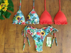 trikini 2 tops+1 calcinha girassol / lar escuro