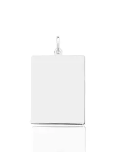 Pingente Retangular Liso Prata 925