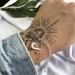 Pulseira Coração Origami Vazado