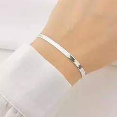 PULSEIRA LAMINADA 4MM PRATA 925 na internet