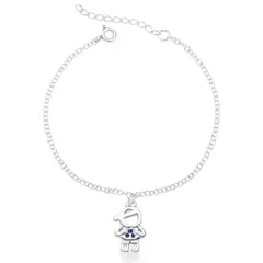 PULSEIRA MENINO CRAVEJADO AZUL DE PRATA