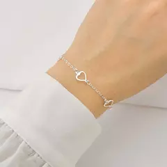 Pulseira 4 Coração Liso Vazado na internet