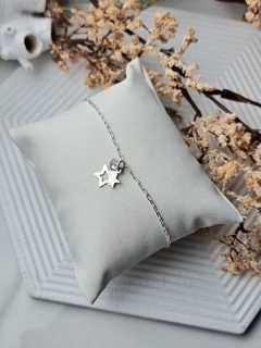 Pulseira Estrela Vazada + Mini Estrela com Zircônia