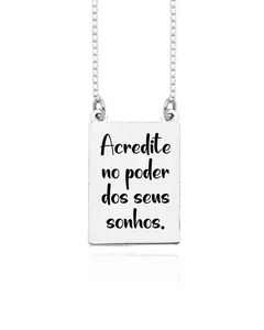 Colar Retangular Frase Personalizado