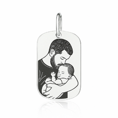 PINGENTE RETANGULAR CURVA FOTO PERSONALIZADO PRATA 925 - comprar online