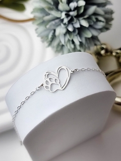 Pulseira Coração Riscado e Patinha
