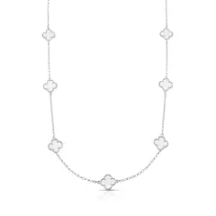 Choker 7 Trevos Brancos Resinado Misto