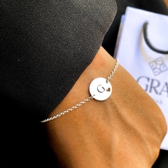 Pulseira Inicial Coração Vazado Adulto - comprar online
