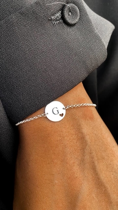Pulseira Inicial Coração Vazado Adulto