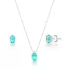 Conjunto Oval Turmalina de Prata 925