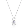 COLAR MENINO CRAVEJADO AZUL PRATA 925
