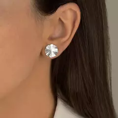 Brinco Folha Martelado Octogonal de Prata 925 - comprar online